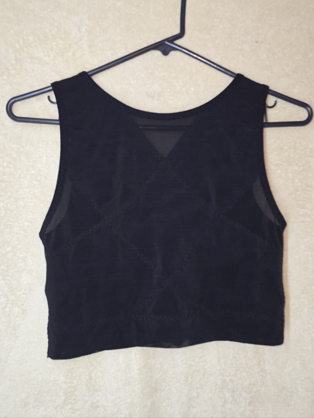 Womens Black Sleeveless Sheer Mesh Tank Top